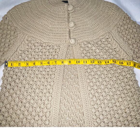 Betty Jackson Black Wool Blend Cardigan - Women's Size 14 - 3/4 Bell Sleeves - Picture 5 of 8